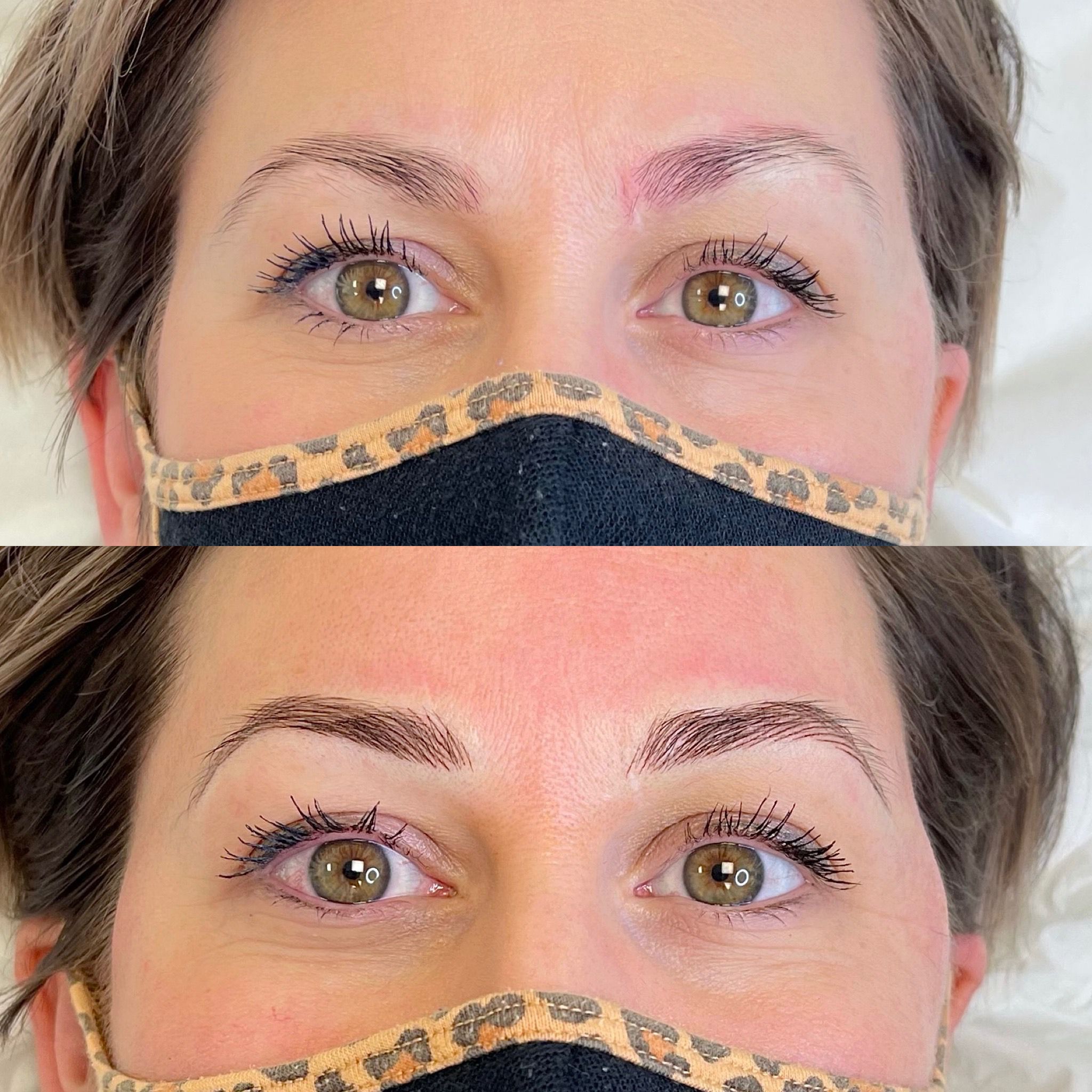Nano brows before and after — Emma Dolding SPMU