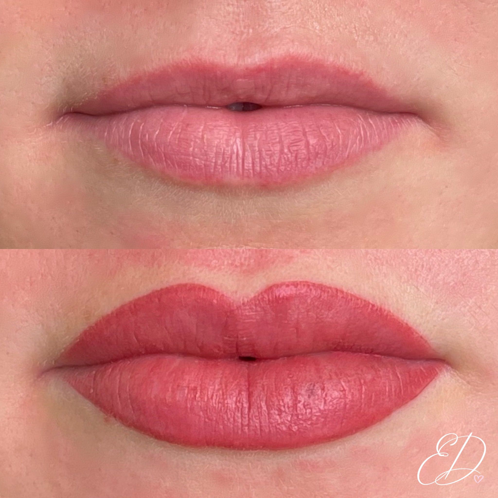 Lip blush before and after — Emma Dolding SPMU